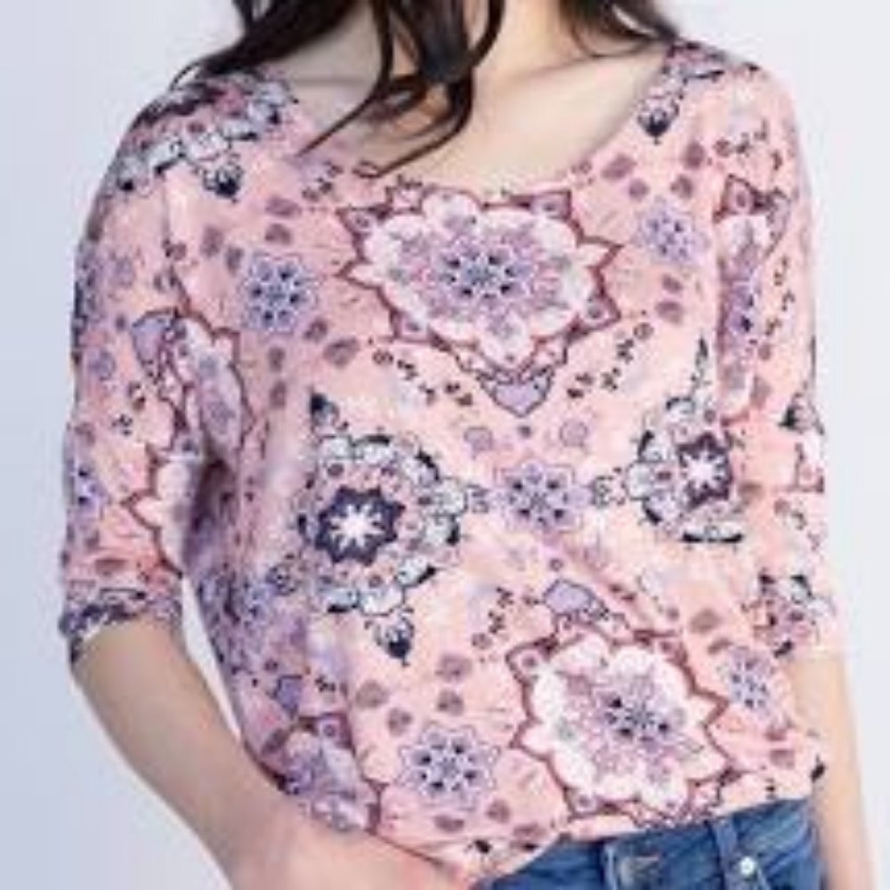 Agnes & Dora Dolman Tunic Peach Mosaic